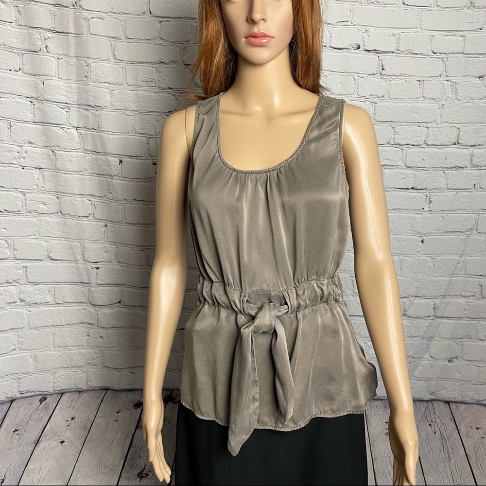 Jacob Silk Sleeveless Top Grey Brown Size S